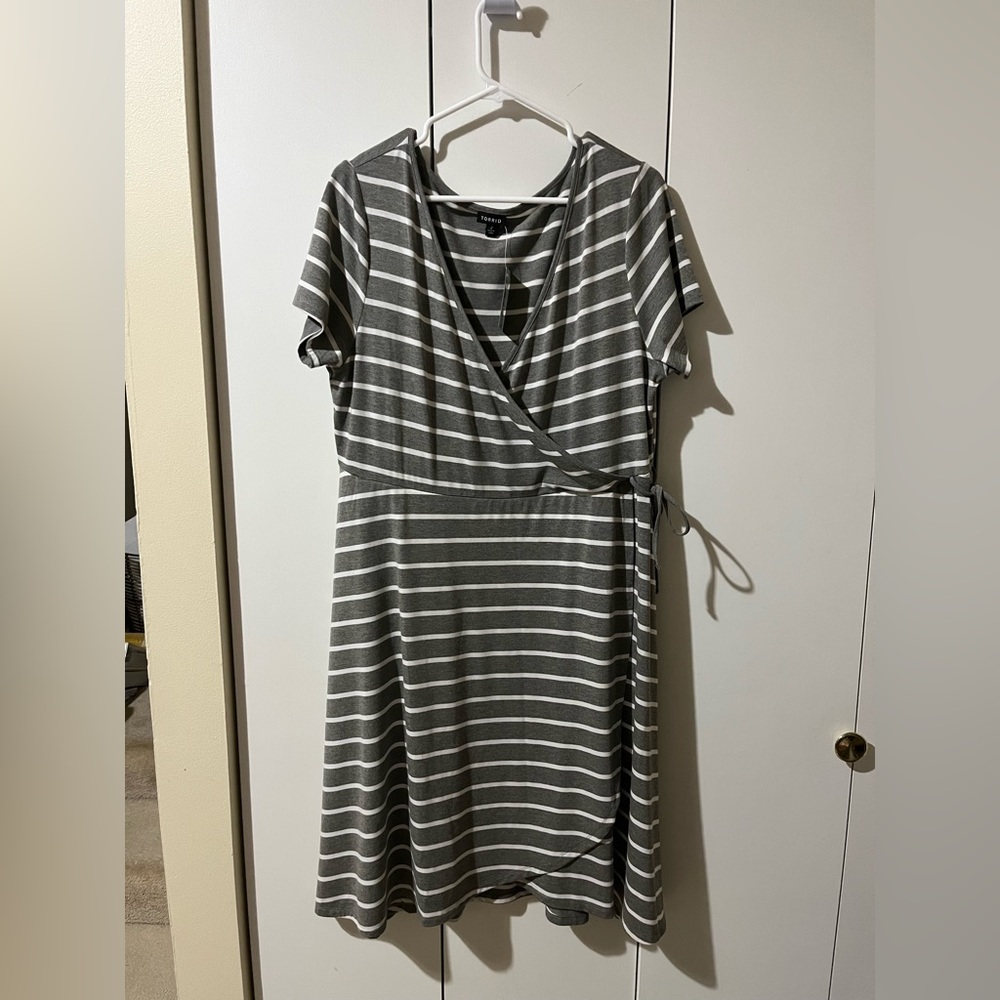 New with Tags! Striped Surplice Dress from Torrid